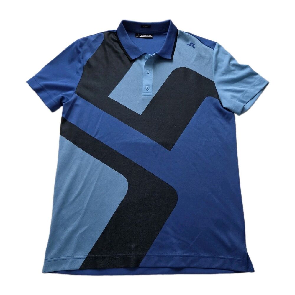 J Lindeberg Men's SHIRT POLO SANTO SLIM Fit Golf Navy Blue Sz M Medium NEW